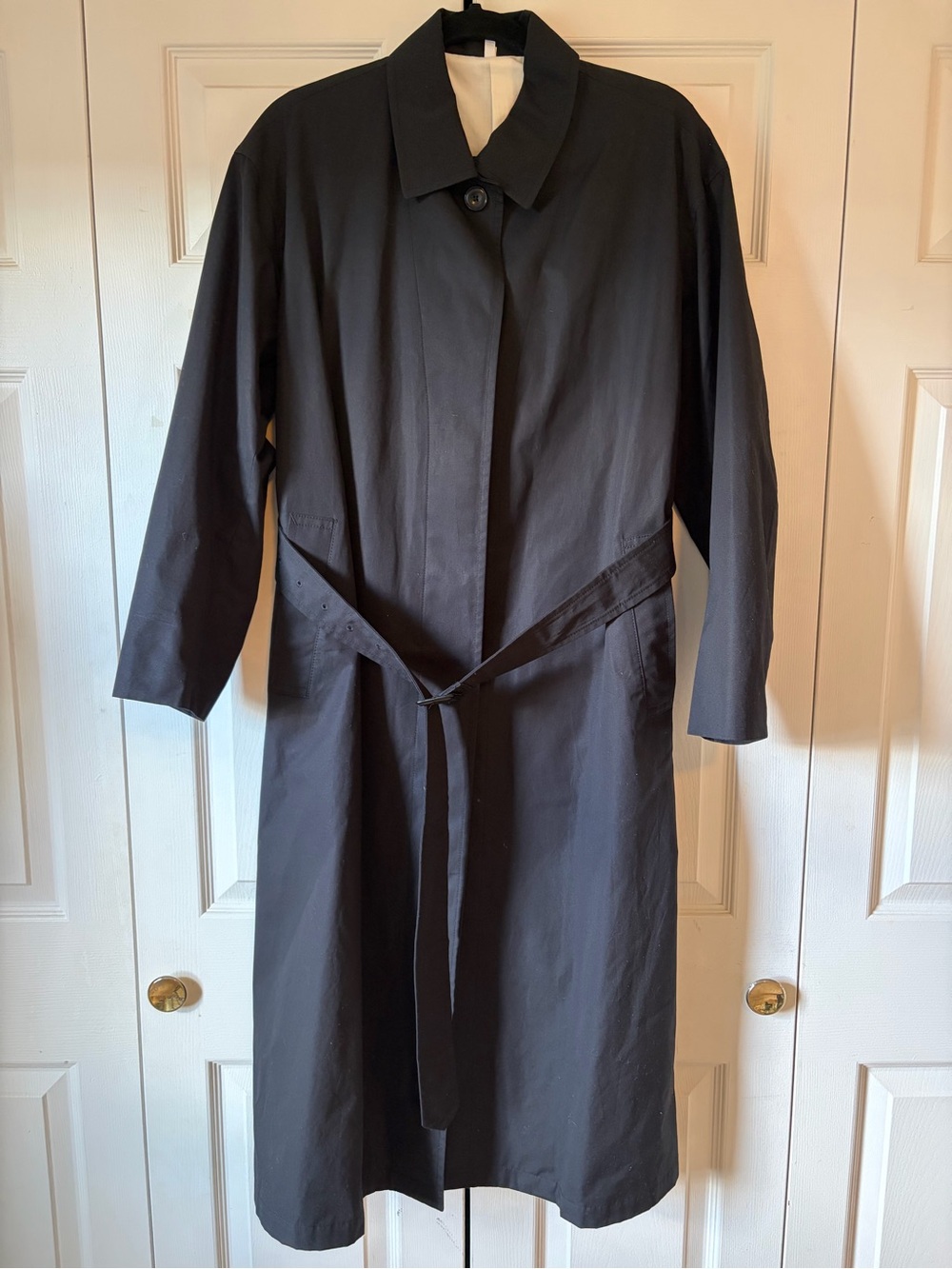 MUJI Labo Womens High Density Cotton Single Breasted Coat Black